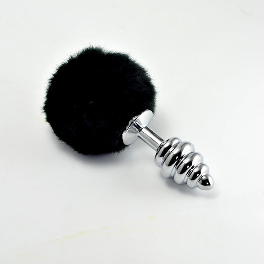 Lovetoy Spiral Analplug mit schwarzem Pompon